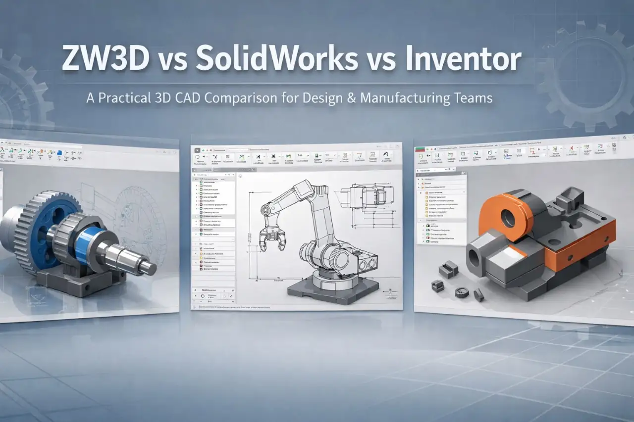 ZW3D vs SolidWorks vs Inventor: A Practical 3D CAD Comparison for Manufacturing Teams 4 ZW3D vs SolidWorks vs Inventor